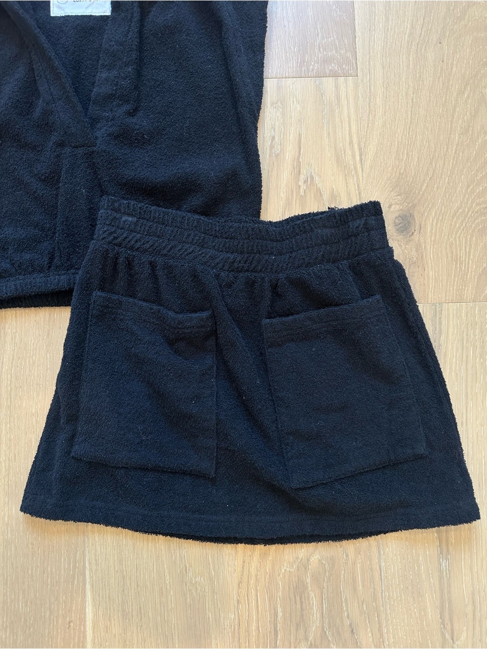 Mantra Irie Terry Cloth Top Skirt Set Swim Coverup Black Matching Set Size Small - Picture 5 of 12